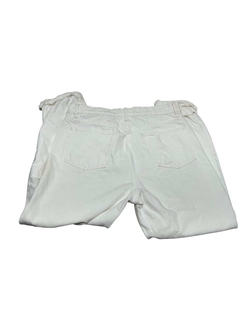 Alexander Wang White Distressed Jeans Button Fly Straight Leg Denim Pants Sz 28
